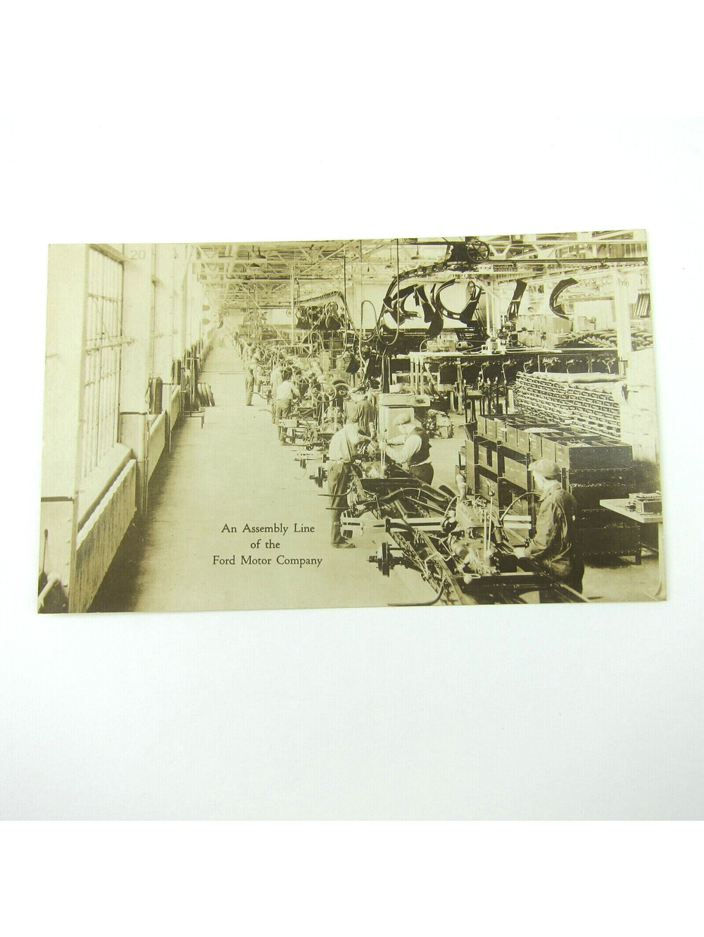 Postcard Ford Motor Company Rouge Plant Assembly Line Photo Michigan Antique